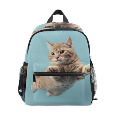Imagem de GAIGEO Funny Cat Cute Kitten Backpacks for Kids Toddler Boy Backpack with Front Pocket, Safety Whistle for Ages 3-8