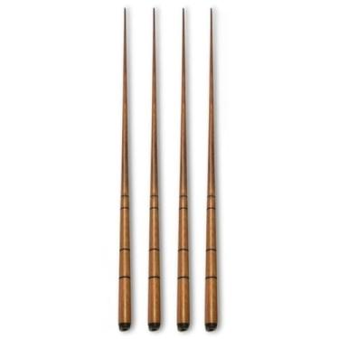 Imagem de 4 Tacos Sinuca Bilhar Snooker Inteirico Ponteiras Virolas Giz Branco E Azul Bar Boteco Simples Kit De Brindes Taco(Ipe)