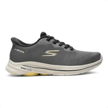 Imagem de Tênis Skechers Go Walk 8 Masculino, 40, Grafite, Bege