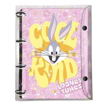 Imagem de Fichário Argolado Looney Tunes Capa Vira Poster A4 Grande Fechamento e