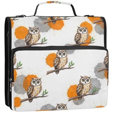 Imagem de Pasta organizadora de fichário escolar com alça de ombro e alça de ombro para guardar documentos com alça, 34,5 x 31,5 x 9 cm