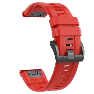 Imagem de U-LIMVE Pulseira de relógio para Garmin Fenix 8 de 51 mm/Fenix 7X/Fenix 6X/Fenix 5X/Fenix 3/Quatix 8 de 51 mm/Tactix 8 de 51 mm, pulseira de silicone de 26 mm