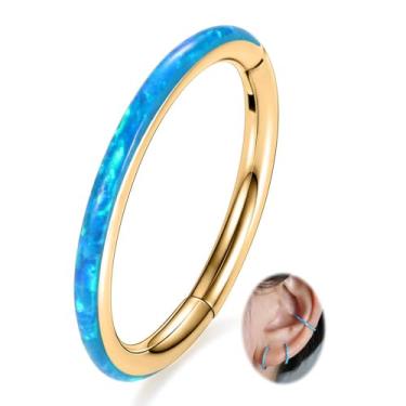 Imagem de Piercing de nariz Peaklink 20G 18G 16G 14G CZ/opala de aço inoxidável sem costura com segmento articulado, septo, concha, helix, cartilagem, 6/7/8//9/10/12 mm