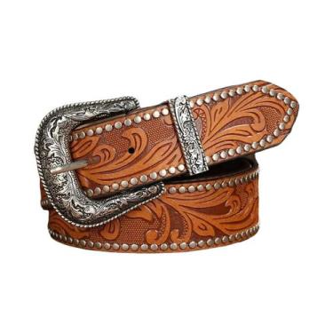 Imagem de Cinto Masculino De Couro PU Estilo Cowboy Ocidental Com Decoração De T
