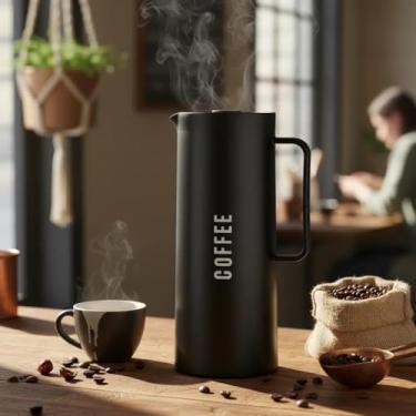 Imagem de Garrafa Térmica De Polipropileno Manhattan Coffee Preta 1 Litro