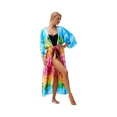 Imagem de Conjunto De Biquíni Sexy Feminino Com Capa Longa De Kimono Moda Para B