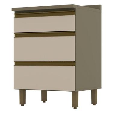 Imagem de Balcão de Cozinha Connect 3 Gavetas 60 cm Duna Cristal – Henn 