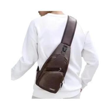 Imagem de Bolsa Transversal Masculina De Grande Capacidade Com Carregamento USB 