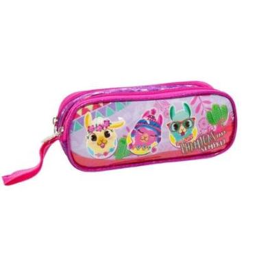 Imagem de ESTOJO ESCOLAR DUPLO LHAMAS ESTOJO INFANTIL MENINAS-Feminino