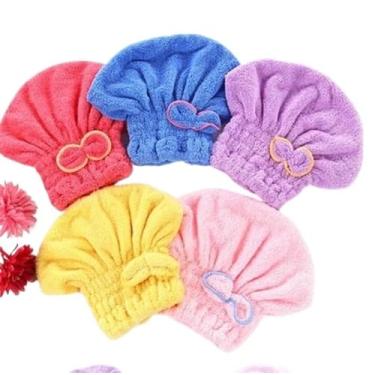 Imagem de Kit 1/3 unidades Touca para seca cabelo Mágica Touca de Banho Absorvente Toalha de Microfibratoalha microfibra cabelo，toalha de cabelo，touca de banho，toalha de microfibra para cabelo(1 unidades)