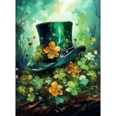 Imagem de Kit de pintura por números do dia de São Patrício para adultos e crianças, kits de pintura por números em tela, kit de pintura por número de artistas sem moldura, tintas acrílicas para pintura a óleo