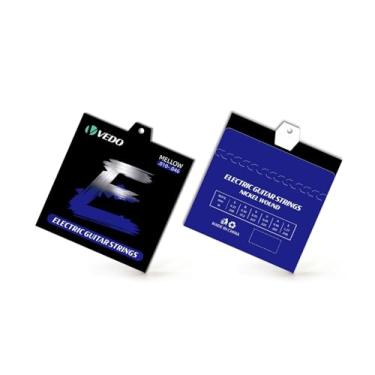 Imagem de VEDO Cordas para guitarra elétrica (5 conjuntos) especificação níquel enrolado.010(0.25 E).013(0.33 B).017(0.43 G).026(0.66 D).036(0.91 A).046(1.17 E). (5 conjuntos de especificações 010)