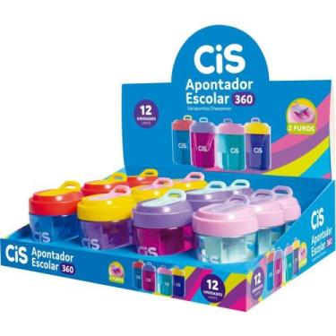 Imagem de Apontador com Depósito 2 Furos CIS 360 4 Cores Display com 12 - Sertic