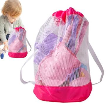 Imagem de Brinquedos de areia de praia, brinquedos infantis de praia | Brinquedos do castelo de areia com balde dobrável e bolsa de malha,Inclua moldes, rake, pá, jogo de verão para meninas meninas