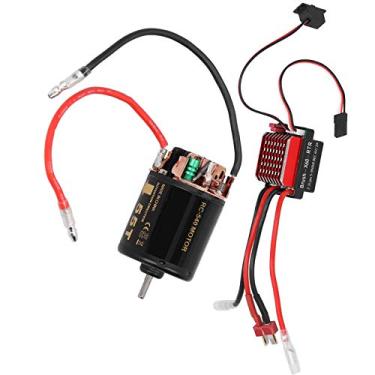 Imagem de SPYMINNPOO 540 Motor Escovado de Longa Duração 360A ESC para Modelo de Carro Tamiya 1/10 RC, Liga de Alumínio Preto Vermelho, para Tanque de Caminhão de Escalada de Caminhão de Curta Duração 1/10 RV