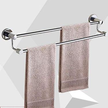 Imagem de CGKs6anmU Toalheiro com barra dupla montada na parede de aço inoxidável para banheiro vaso sanitário 80 cm (70 cm)