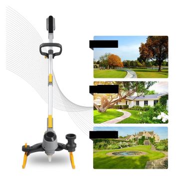 Imagem de Cortador de grama, cortador de grama elétrico sem fio grama led display energia jardim poda corte ferramentas elétricas sem fio jardim ferramenta elétrica