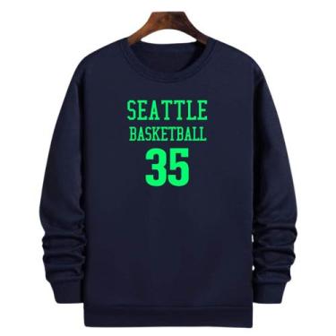 Imagem de Blusa Moletom Gola Basquete Seattle Basketball número 35 - Loja Click 