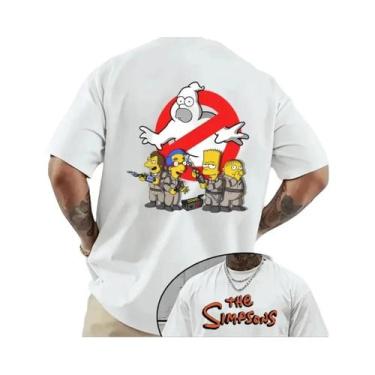 Imagem de Camiseta Masculina Casual De Verão Com Manga Curta E Estampa Simpsons 