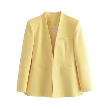 Imagem de Blazer Bege Oversized Com Calças De Cintura Alta E Pernas Largas, Conj