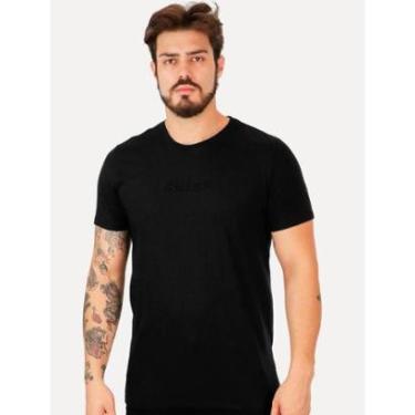 Imagem de Camiseta Colcci Masculina Slim Embossed Logo Preta-Masculino