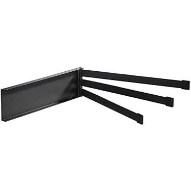 Imagem de 3FLQOOPP Suporte de toalha de banheiro de banheiro com 3 polos, giratório, dobrável, suporte de toalha antirotativo, suporte de toalha de parede, trilho de banheiro/branco