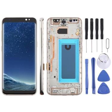 Imagem de Hiregolish Peças de reparo de tela LCD OLED, para Samsung Galaxy S8 SM-G950F digitalizador de tela LCD TFT de 5,7 polegadas, conjunto completo com moldura, substituição de telefone celular com kits de