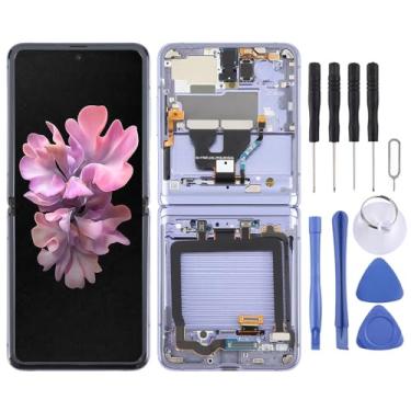 Imagem de Hiregolish Peças de reparo de reposição de tela LCD, para Samsung Galaxy Z Flip SM-F700 digitalizador de tela LCD conjunto completo com moldura, conjunto de substituição de tela com kits de reparo