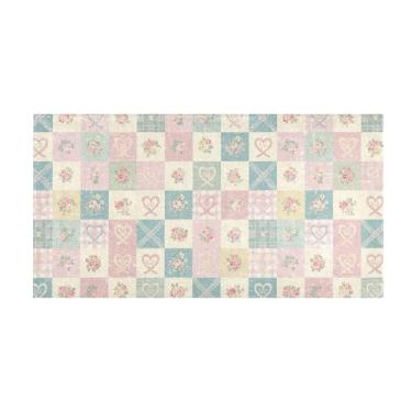 Imagem de Burbuja Tapete de corredor, flor, coração, xadrez, pelúcia, antiderrapante, tapete de cozinha para corredor, quarto, sala de estar, decoração de entrada, lavável na máquina, 51 x 99 cm