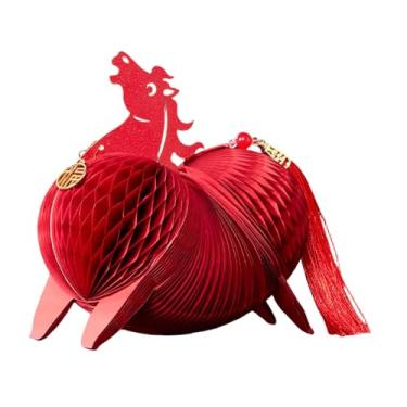 Imagem de Vaveren Centro de mesa em forma de cavalo em formato de favo de mel. Enfeite de mesa multiuso e leve, feito de papel em formato de favo de mel, ideal para, 16cmx16cm