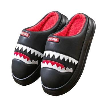 Imagem de Chinelos Masculinos Quentes Com Design De Tubarão, Espuma De Memória, 
