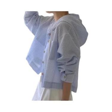 Imagem de Camisa feminina verão moda guarda-sol manga longa casual - NONE, BR-G2