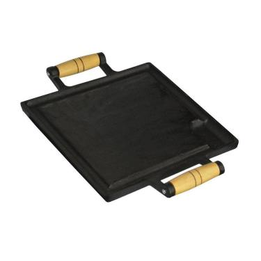 Imagem de Chapa De Ferro Fundido Petisco Porção Bifeteira 24X24Cm