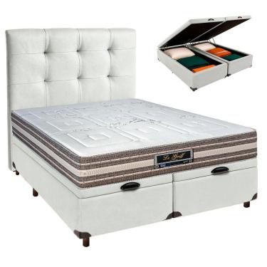 Imagem de Kit Cabeceira + Cama Box Bau + Colchão Casal Molas Ensacadas Legriff Sankonfort