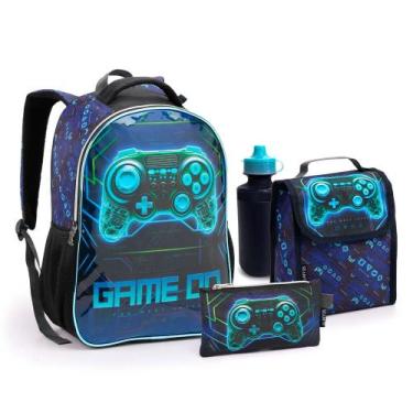 Imagem de Kit Mochila Infantil Masculina Game Seanite KIT 42086