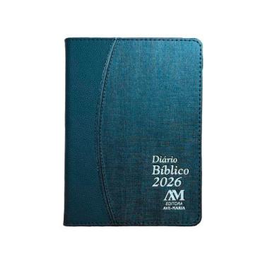 Imagem de Agenda Luxo Diário Bíblico 2026 Capa Preta pano couro - Ave Maria