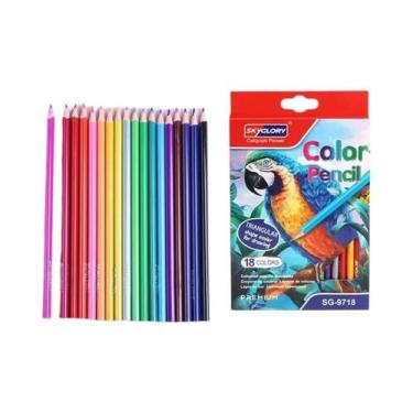 Imagem de Conjunto De Lápis Coloridos Com 48 Cores E Suporte Triangular Para Des