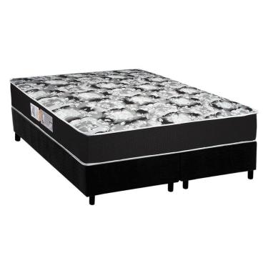 Imagem de Cama Box King: Colchão Espuma Luckspuma D45 Gran Luck + Base Crc Suede Black(193x203)