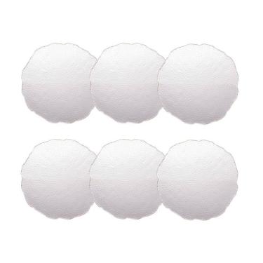 Imagem de Cj 6 Pratos Rasos de Cristal Martelado Transparente C/Borda Dourada Taj 26cm Wolff