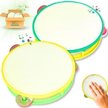 Imagem de Pandeiro Pandeirinho Infantil De Brinquedo Plástico Colorido - - Europ