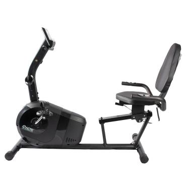 Imagem de Bicicleta Ergométrica Horizontal Acte Sports E26 8 Níveis Resistência Estrutura Aço Suporta 120kg Monitor LCD