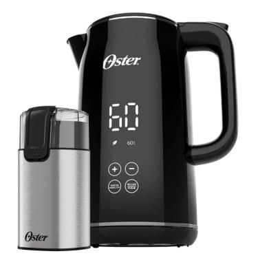 Imagem de Kit Chaleira Digital 1,7L E Moedor De Café Elétrico Oster 220V