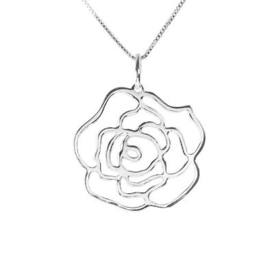 Imagem de Cordão Rosa Alteza Real - Prata - Carlitos Joias