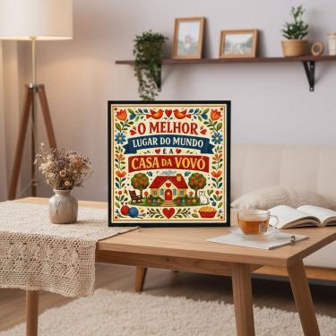 Imagem de Quadro Melhor Lugar Do Mundo Casa Da Vovó 33x33 Mold Preta Vidro
