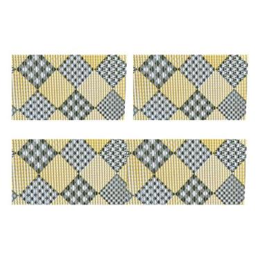 Imagem de Conjunto 3 Tapetes Cozinha Banheiro Compacto Passadeira Duna - Tokdeca