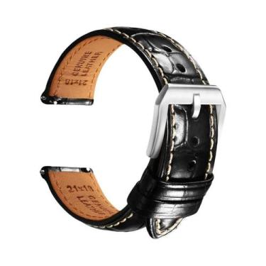 Imagem de Pulseira De Couro Azul Com Liberação Rápida 20mm 22mm Para Relógios De