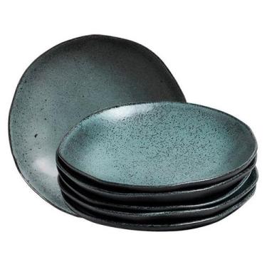 Imagem de CONJUNTO C/ 6 PRATOS DE SOBREMESA ORGÂNICO PETROLEUM Ø 19,5cm - Porto 
