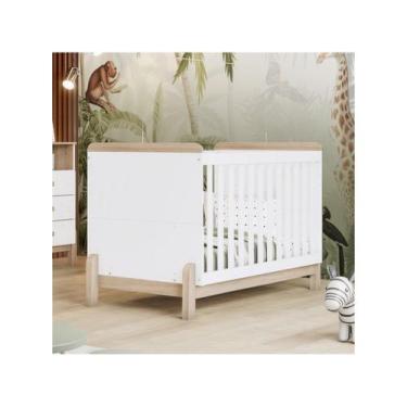 Imagem de Berço Mini Cama 2 em 1 Ternura Branco/Jequitibá Hp Henn, Branco e Jequ