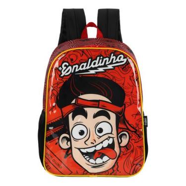 Imagem de Mochila de Costas Enaldinho Escolar Infantil Resistente - Luxcel, Pret