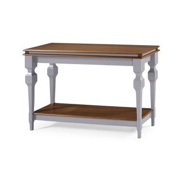 Imagem de Aparador para Sala e Divisor de Ambiente com 1 Prateleira 2004 Manchester Linz Móveis - Cinza/Imbuia